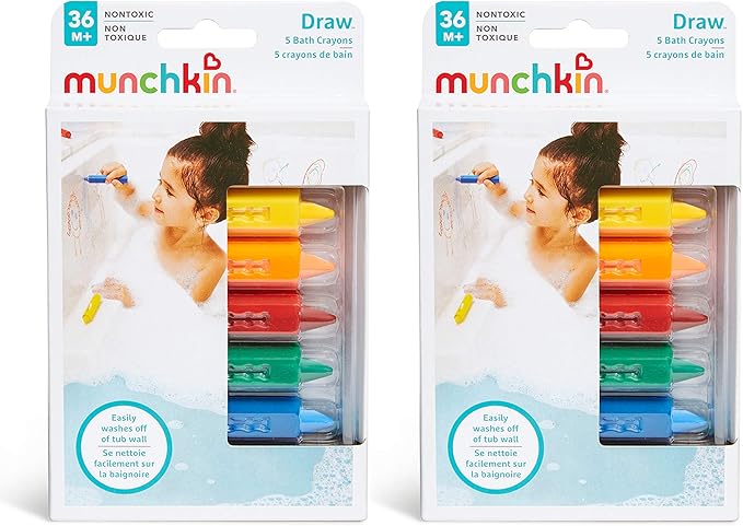 Munchkin® Draw™ Bath Crayons Toddler Bath Toy, 5 count (Pack of 2)