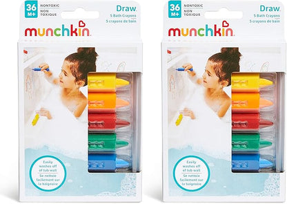 Munchkin® Draw™ Bath Crayons Toddler Bath Toy, 5 count (Pack of 2)