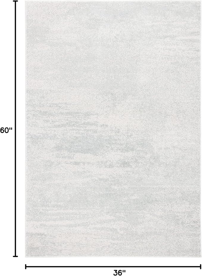 SAFAVIEH Evoke Collection 3' x 5' Ivory / Sage EVK272B Modern Abstract Non-Shedding Living Room Bedroom Accent Rug