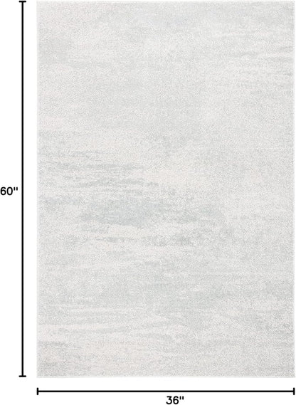 SAFAVIEH Evoke Collection 3' x 5' Ivory / Sage EVK272B Modern Abstract Non-Shedding Living Room Bedroom Accent Rug