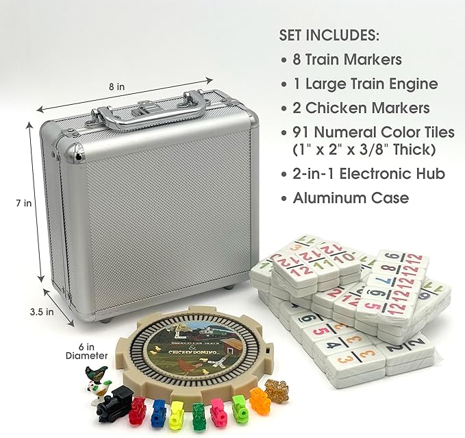 CHH Double 12 Numeral Pro Size Mexican Train & Chicken Domino Set