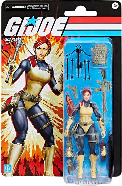 G.I. Joe Classified Series Retro Cardback Scarlett, Collectible 6-Inch Action Figure with 17 Accessories