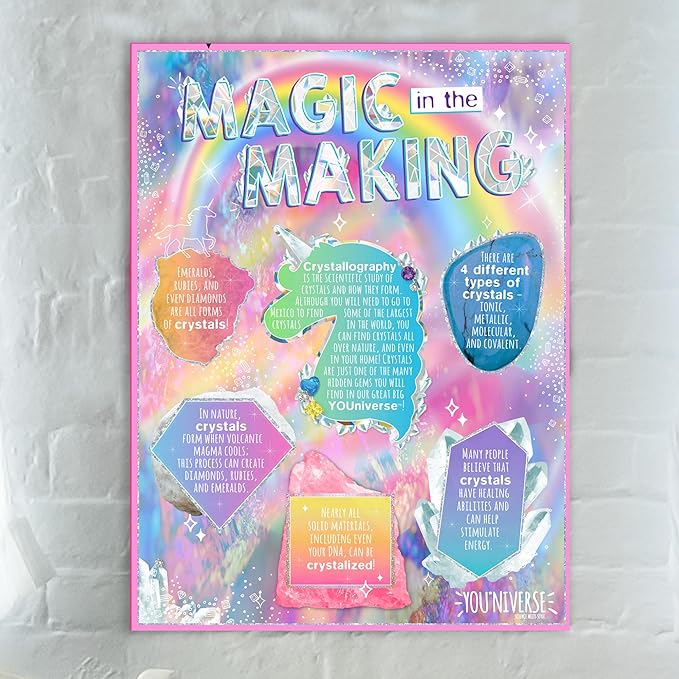 Just My Style Youniverse Crystal-Growing Unicorn by Horizon Group USA, DIY Crystal Growing Kit, STEM Kit, Grow Crystals on a 3D Unicorn Figurine, Includes Container for Crystal Growing, Paints & More