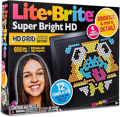 Lite Brite Super Bright HD - Creative Retro Light-Up Screen – Educational Play for Children – Enhances Creativity & Fine Motor Skills, Gift for Boys and Girls Ages 6+