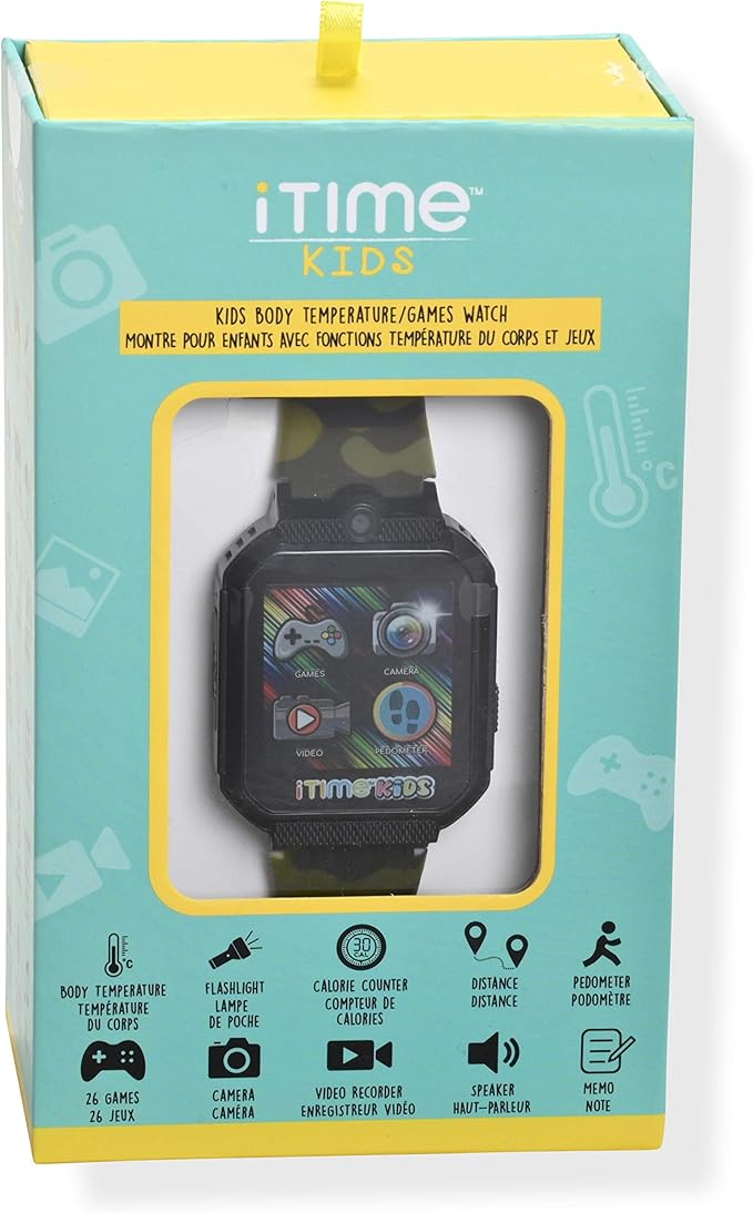 Smart Watch for Kids with Camera, Speaker, Body Temperature Sensor, Pedometer Step Counter, Stopwatch, Music Player, Calendar,