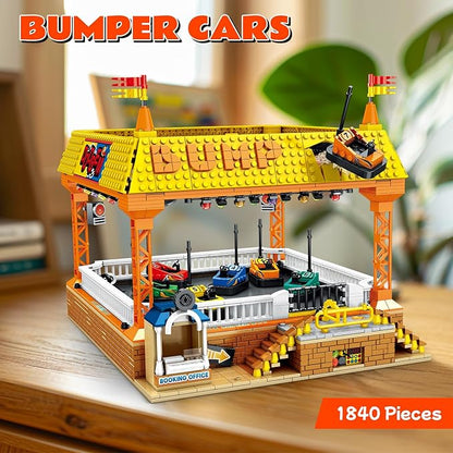 Bumper Cars Building Set, Amusement Park Bumper Friends Cars, Large STEM Educational Model Kit for Kids and Adults, Perfect Birthday, 1840 Piece
