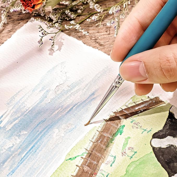 25 Sheets Watercolor Paper, 300 GSM Deckled Edge Paper 5 x 7 inch Rough/Textured Handmade Paper Cotton Paper White Textured Paper for Watercolors, Wedding Invitations, Cards, Crafts