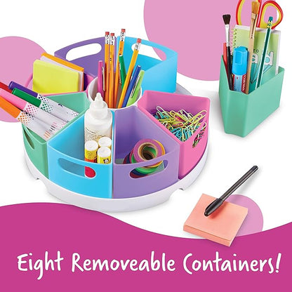 Learning Resources Create-a-Space Storage Center - Desk Organizer for Kids, Homeschool, Caddy, Back to School, Classroom Must Haves