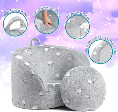 ALIMORDEN Snug-Arch Toddler Couch, Comfy Foam Baby Chair, Ergonomic Toddler Chair with a Snug Embrace Design for Boys and Girls