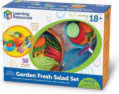 Learning Resources New Sprouts Garden Fresh Salad Set - 38 Pieces, Ages 18+ Months Pretend Play Food, Play Food for Toddlers, Toddler Kitchen Play Toys