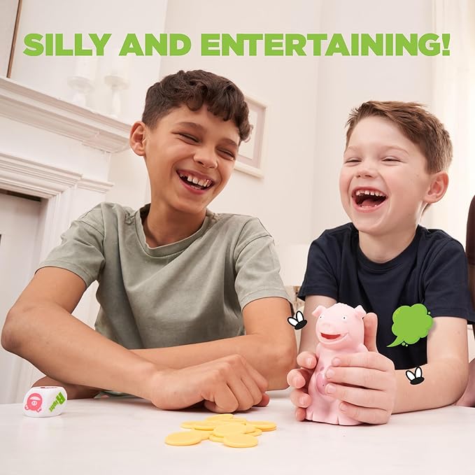 Stinky Pig Game Dice Game – Family Kids Games, Travel Games, Fast, Musical Active Kids Game with Funny Sounds, Multi-Player, Ages 6+