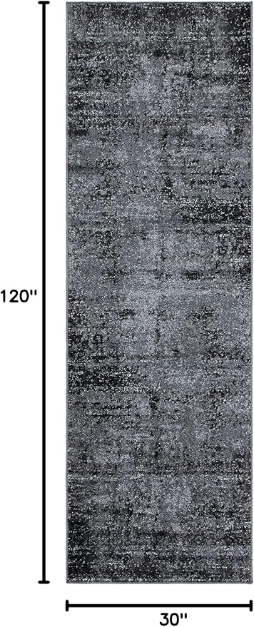 Safavieh Adirondack Collection Runner Rug - 2'6" x 10' Runner, Black & Ivory, Modern Abstract Design, Ideal for High Traffic Areas in Living Room, Bedroom, Dining (ADR130A-210)