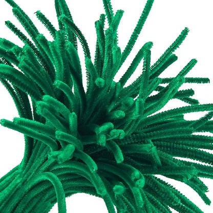 Cuttte Pipe Cleaners Craft Supplies - 100pcs Dark Green Pipe Cleaners Craft Kids DIY Art Supplies (6 mm x 12 inch)