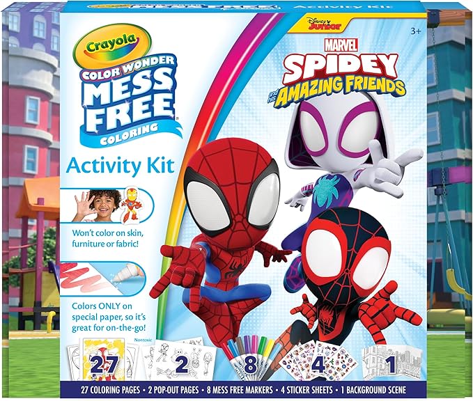 Crayola Color Wonder Spidey and His Amazing Friends Kit, Mess Free Coloring, Spiderman Coloring Pages & Stickers, Spiderman Toy, Kids Gift