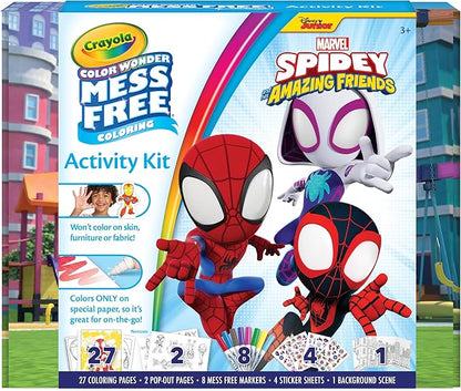 Crayola Color Wonder Spidey and His Amazing Friends Kit, Mess Free Coloring, Spiderman Coloring Pages & Stickers, Spiderman Toy, Kids Gift