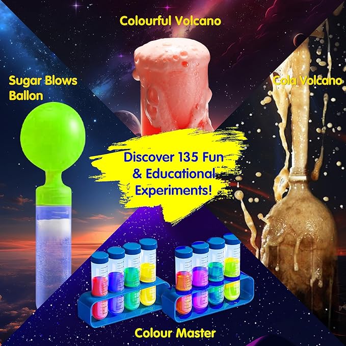 Science Kits for Kids Age 8-12, 135 Science Experiment Magic Kit - STEM Educational Toys, Chemistry Set for Kids, Erupting Volcano, Birthday for 5-7 Years Old Boys Girls Kids