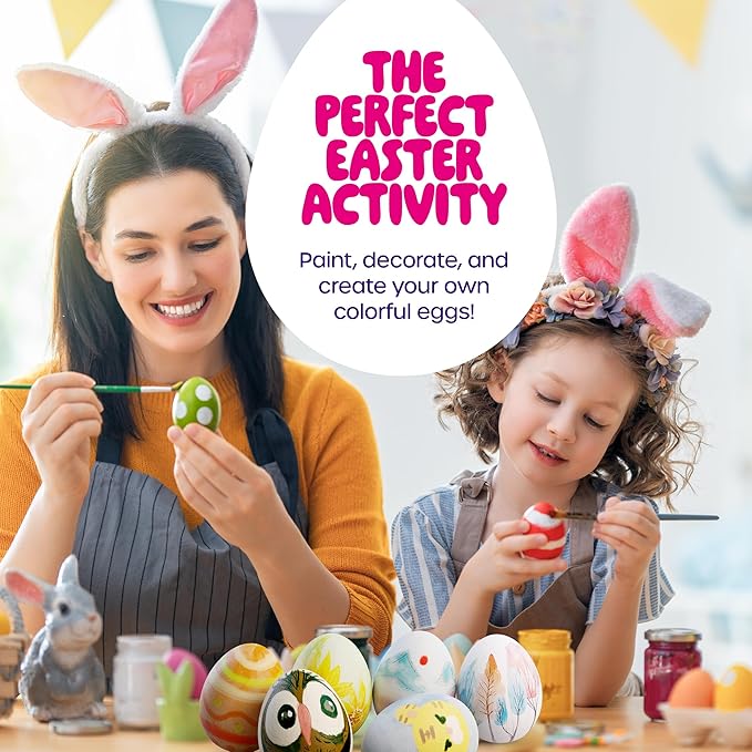 Dan&Darci Easter Egg Squishy Painting Kit - Arts & Crafts for Girls and Boys - Kids Art Activities - Craft Gift for Kid Ages 6 7 8 9 10 Year Old Girl Gifts - Decorate 6 Slow Rising Squishies