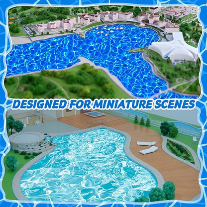 Warmtree 6 Pcs Ripple Water Sticker, Pearlescent Ripple Stream Sheet Self Adhesive Coated Paper Diorama Supplies for Miniature Lake River Scenery Sand Military Layout Model