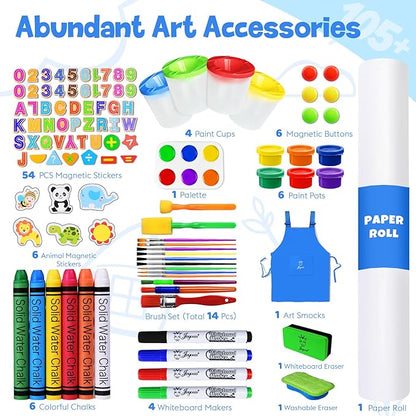 Joyooss Art Easel for Kids Easel for Toddlers, Kids Art Easel Magnetic Whiteboard & Chalkboard Adjustable Standing Wooden, Art Easel for Kids Age 4-8 9-12 Easel Kids Easels for Toddler Art Easel