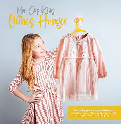 Utopia Home 60 Pack Kids Hangers - 11.5 Inch Plastic Baby Hangers for Closet - Childrens Hanger for Clothes & Infant Hanger for Closet - Ideal for Everyday Standard Use (Yellow)