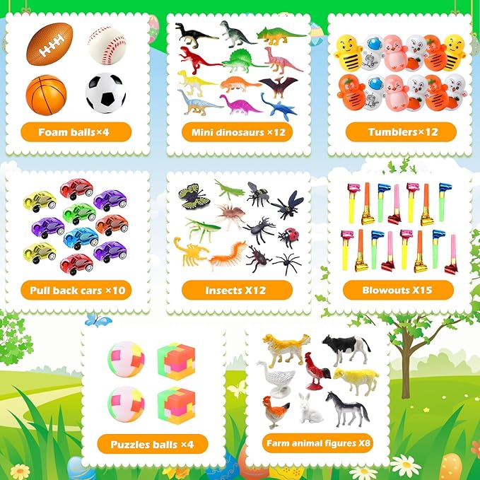 GOAUS Party Favors for Kids, 220 Pcs Small Toys Prizes Bulk, Goodie Bag Stuffers, Treasure Box Toys for Classroom, Prize Box Birthday Gift Bag Easter Egg Fillers