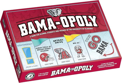 Late for the Sky BAMAOPOLY University of Alabama Board Game, Campus Landmarks Edition, 2–6 Players Ages 8+, Family Party Strategy Opoly for Alumni Students Fans