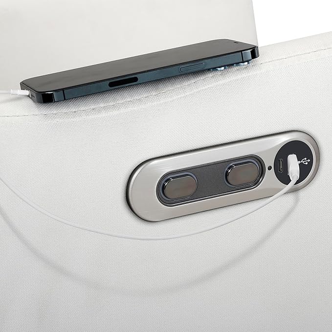 Delta Children Mercer Electronic Power Recliner and Swivel Glider with USB and Type-C Ports in LiveSmart Performance Fabric - Water Repellent & Stain Resistant, Pearl