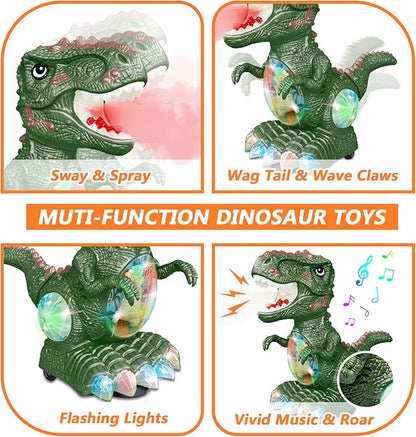 Dinosaur Toys for 3 Year Old Boy,Roar Music and Lights Toddler Toy for Boys Girls Age 3-4,Moving Dino Baby Toy with 1 Wheel,Electric Dinosaur Toy for Kids 3-5,Easter Christmas Birthday Gifts