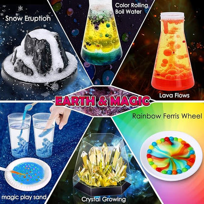 UNGLINGA 260+ Experiments Science Kits for Kids, S.T.E.M Science Projects, Chemistry Set, Christmas Birthday Toys Gifts Idea for Boys Girls, Dig Volcano Gemstones, Educational Scientist Set