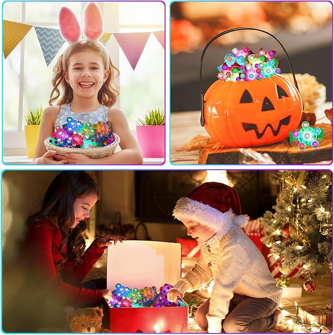 BSTCRAFT 22 Pack LED Light Up Fidget Spinner Bracelets, Glow in The Dark Party Supplies Party Favors for Kids Lights Up Bracelet Goodie Bag Filler Fidget Toy Treasure Box Gifts Birthday Christmas