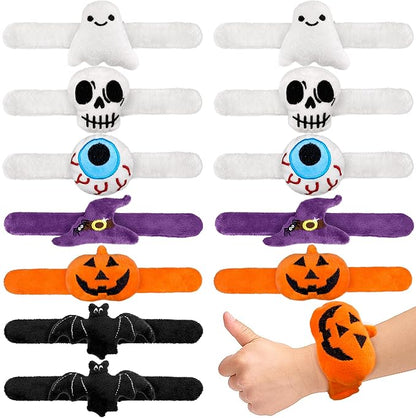 12 PCS Halloween Stuffed Animal Slap Bracelets Plush Animal Slap Bracelets Cute Wrist Slap Band Toy Wrist Animals Wrist Pets Slap Bracelet Wrist Toy for Halloween Birthday Gifts Party Favors 6 Styles