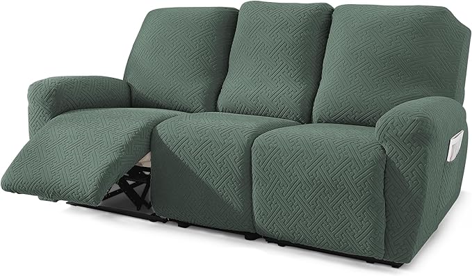NORTHERN BROTHERS Stretchy Recliner Sofa Covers 3 Seater, Couch Cover Recliner Sofa 3 Cushions, Sofa Recliner Covers, Light Green