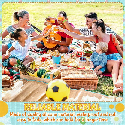 50 Pcs Silicone Bracelets Adjustable Rubber Bracelets Wristbands Cute Colorful Bracelets with Holes Charms Swimming Identify Birthday Party Gifts, 10 Colors, 8''