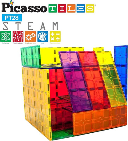 PicassoTiles Large Stabilizer Building Block Base Jumbo XL Plate Foundation Kit Magnetic Building Blocks Magnet Tiles Stacking STEM Toy Set