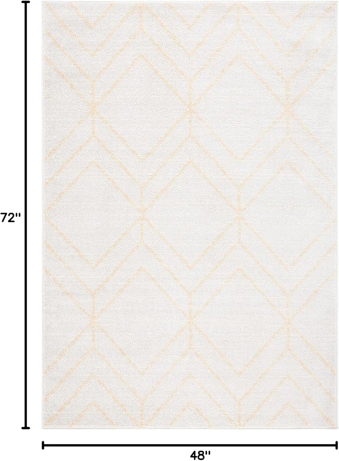 SAFAVIEH Adirondack Collection Accent Rug - 4' x 6', Ivory & Gold, Modern Geometric Design, Non-Shedding & Easy Care, Ideal for High Traffic Areas in Entryway, Living Room, Bedroom (ADR241C)