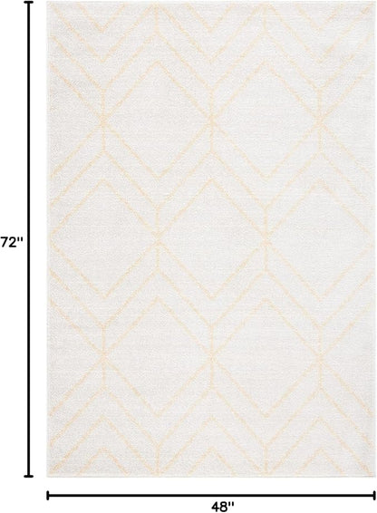 SAFAVIEH Adirondack Collection Accent Rug - 4' x 6', Ivory & Gold, Modern Geometric Design, Non-Shedding & Easy Care, Ideal for High Traffic Areas in Entryway, Living Room, Bedroom (ADR241C)