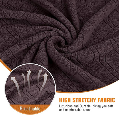 VANSOFY Recliner Cover, 3-Pieces Stretch Reclining Couch Covers with Pockets Reclining Sofa Slipcovers 3 Seater Soft Washable Furniture Protector for Dogs Cats(Chocolate)