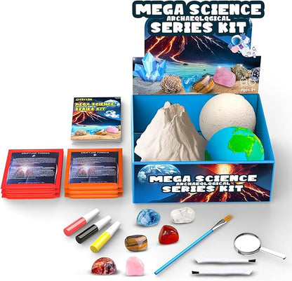 Science Kit, Volcano Kit for Kids Age 5-7 6-8-12 Boys Girls Kids Toys, Crystal Earth Moon Mars Science Kit, Dig Kits & Gemstones, STEM Project Toy for Boys and Girls Perfect Birthday