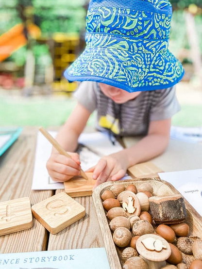 Montessori Wooden Alphabet Tiles Set – Tracing Letters for Kids | Double-Sided ABC Flash Cards (Uppercase & Lowercase) | Includes Stylus Pen & Storage Box | 26-Piece Educational Toy