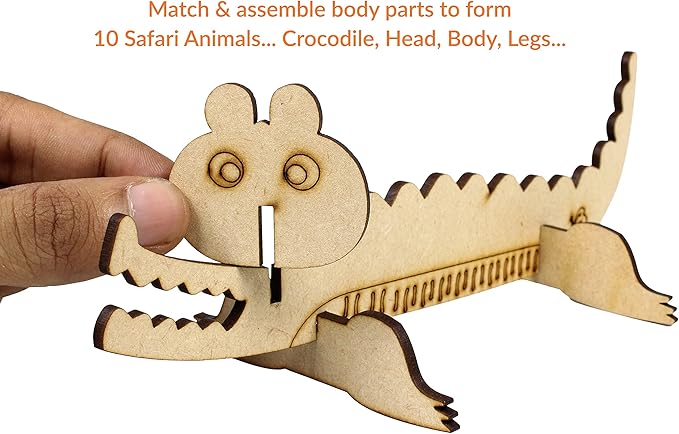 10in1 Craft DIY 3D Wooden Puzzles Bundle Set for Kids Age 3+ | Assemble Paint & Play Brain Teaser Puzzles | Educational STEM Toy for Boys Girls