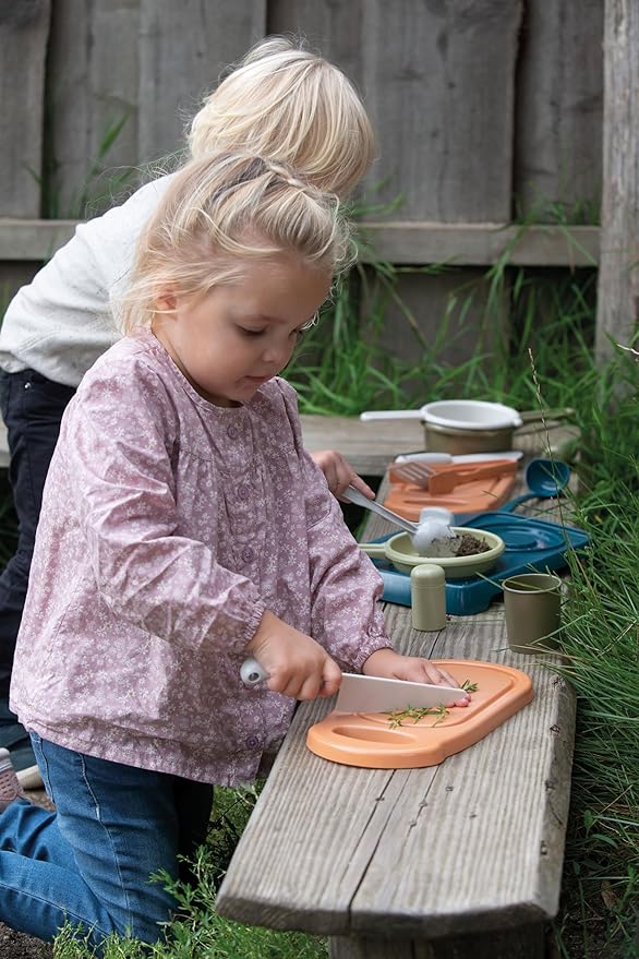 Dantoy: BIO Kitchen Set - 12 Piece Food Playset, Pretend Play Cooking, Realistic Kitchen Toys, Utensils, Recycled Plastic, Kids & Toddlers Ages 2+