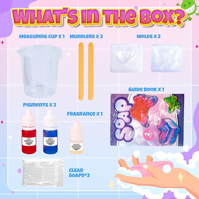 Soap Making Kit for Kids - Crafts Activity Science Toys Kits, Science STEM DIY Educational Art Crafts Gift Set for Boys and Girls - Make Your Own Soap Kits Craft Toys for Kids Ages 6-12