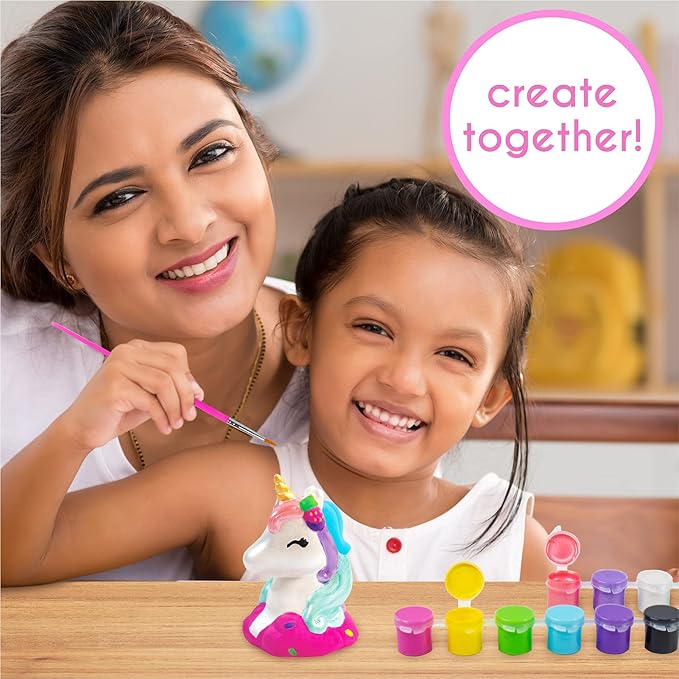 Just My Style Paint Your Own Scented Unicorn Figurines – Paint Your Own Waterless Ceramic Diffuser – Paintable Scented Unicorn Figurines – Customize with Pearlized Paints, Glitter & Sweet Scents