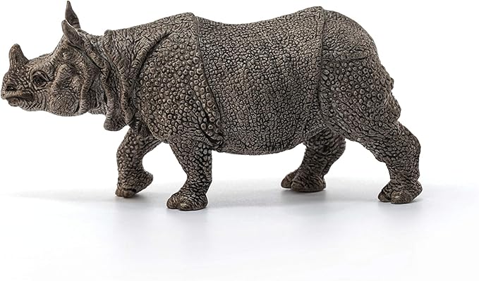 Schleich Wild Life, Animal Figurine, Animal Toys for Boys and Girls 3-8 Years Old, Indian Rhinoceros, Ages 3+