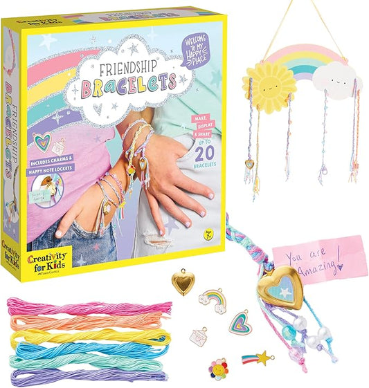 Creativity for Kids Friendship Bracelet Making Kit - Create 20 DIY Charm Bracelets, Arts and Craft Kits for Girls and Tweens Ages 7-10+