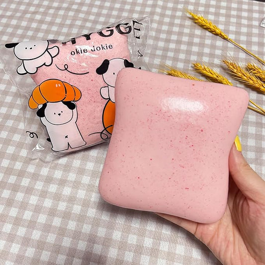 Bread Butter Squishy,Slow Rising Squishy，Stocking Stuffers,Stress Balls，Stress Relief & Fidget Toys for ADHD，Party Favor Gift (Pink)