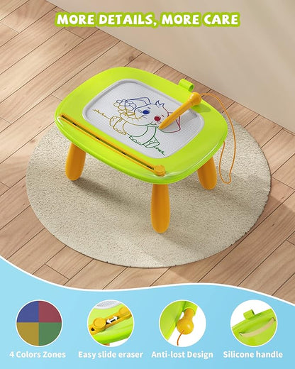 Magnetic Drawing Board, Doodle Board for Toddler Toys Age 1-2, Magnetic Writing Board, Preschool Learning and Educational Sensory Toys for 1 2 3 Years Old Girl Boy Gift for Birthday, Christmas(Green)
