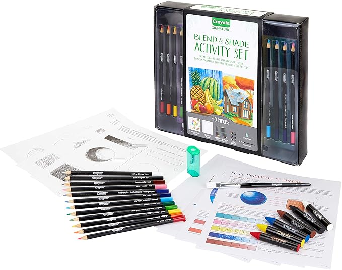 Crayola Blend & Shade Activity Set, Adult Coloring Art Set, 40Piece, Gift