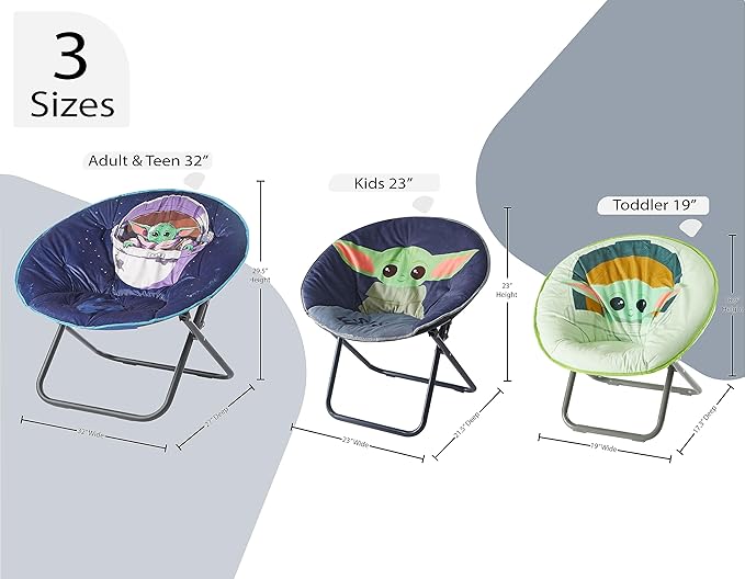 Idea Nuova Foldable Saucer Chair, Star Wars Mandalorian