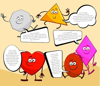 Karty Shape Stencil Set for Kids - 10 Piece Set - Colorful Drawing Template Kit - Fun Arts and Crafts Supplies, Gift Idea for Boys and Girls, Learning Tool for Toddlers and Preschooler